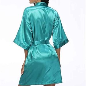 Albornoces de Satén Lisos al por Mayor para Mujer, Kimono de Seda, Bata de Novia, Ropa de Dormir para Damas de Honor, Logotipo Personalizado OEM - Product Image 3