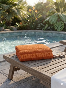 Serviette de Bain Luxe 500 GSM en Coton et Bambou Écologique, Jacquard Tissé, Couleur Marron Unie, Vente en Gros Usine - Product Image 2