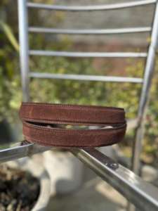 Ceinture décontractée en cuir de vachette véritable avec boucle à ardillon en fer, largeur 3,5 cm, détail de broderie personnalisable, marron, longueur 120 cm - Product Image 3