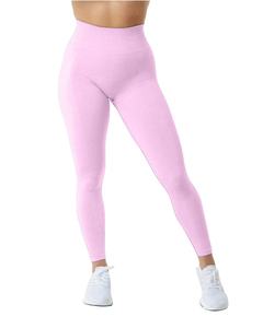 Women's High Waist Full Length Solid Red Sporty Stretch Breathable Eco-Friendly Seamless Spandex <b>Leggings</b> <b>Pockets</b> <b>Workout</b> Gym - Product Image 6