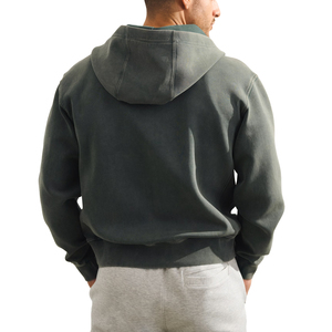 Custom Vintage Wash Double Zip Hoodie for Men – Premium Heavyweight Oversized Full Zip Fleece Sweatshirt - Product Image 3