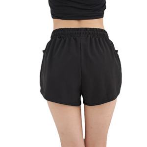 Women's High Waist <b>Purple</b> Knitted Shorts With Drawstring Pockets Sporty Solid Breathable Fit - Product Image 6