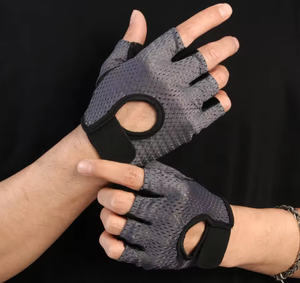 Summer Lightweight Pu Half Finger <b>Gloves</b> Breathable Anti-Slip Buckle Closure for Cycling <b>Weight</b> Lifting & Gym (Men & Women) - Product Image 1