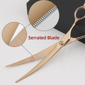Tijeras Profesionales para Peluquería Canina de 7.5 Pulgadas, Tijeras Curvas Dentadas de Alta Calidad en Oro Rosa, Aptas para Mascotas - Product Image 4
