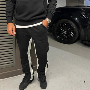 Pantalon décontracté oversize respirant vintage pour homme avec bandes latérales en Spandex/Polyester – Créez vos propres pantalons à jambes larges - Product Image 5