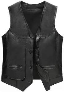 Gilet en cuir à quatre poches, gilet de voyage de haute qualité, gilet de photographe en toile avec logo personnalisé - Product Image 4