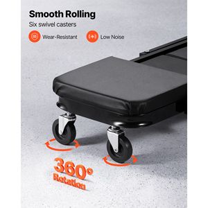 Chariot d'atelier pliable robuste 3-en-1 avec capacité de 218 kg et 6 roulettes pivotantes - Product Image 4