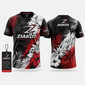 อุตสาหกรรม ZIAKOT เสื้อยืดผู้ชายดีไซน์ใหม่สีส้มดำ-ขาว ลายพิมพ์ 3 มิติ แบบนามธรรม ลายเส้นแปรง สำหรับการแสดง - Product Image 4