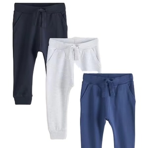 Pantalons de jogging en tricot pour bébés unisexes en gros, taille élastique, mi-longueur, décontractés, en molleton 100% coton, écologiques, 220g, 1-10 - Product Image 2