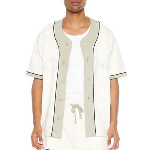 Camiseta de Béisbol Sublimada Personalizada 100% Poliéster al por Mayor, Color Blanco con Franjas Amarillas, Uniforme y Camiseta de Softbol - Product Image 1