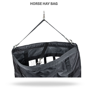 Slow Feed Horse Hay Bag Adjustable Strap Nylon <b>Equestrian</b> Feeding Bag with Front Hole for Stable and Trailer Use - Product Image 2