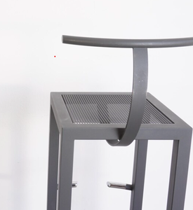 Tabouret de bar moderne industriel en métal noir, avec cadre en tube carré en fer, dossier bas en T, pour comptoir de cuisine - Vente en gros - Product Image 3