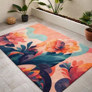Alfombra Moderna con Diseño Floral Abstracto, Alfombra Artística con Diseño de Flores, Alfombra Suave para Sala de Estar, Alfombra Decorativa de Lujo para Dormitorio, Decoración del Hogar - Product Image 1