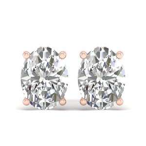 REYES Nuevo Diseño, Pendientes de Plata de Ley 925 con Corte Ovalado y Moissanita de 2.5 Quilates para Mujer, Joyería de Boda Solitaria en Oro de 14K - Product Image 2