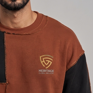 Sweat-shirt à col rond pour homme en molleton de coton épais, personnalisable avec logo, livraison incluse. - Product Image 5