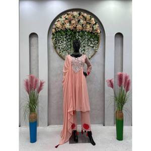 Top de vêtements chinois traditionnels-Pent et Dupatta avec fil et vrai miroir pour un look de fête - Product Image 2