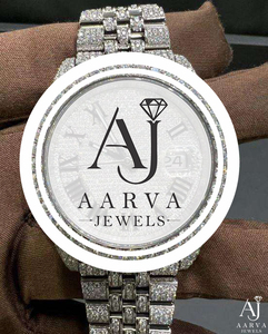Montre mécanique en acier inoxydable avec incrustation de diamants, cadran de luxe à chiffres romains de 28 mm, bracelet argenté, maillons carrés de 20 mm, lumineux - Product Image 2