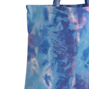 Top Quality Custom Logo And Size Tie Dye Cotton Canvas Tote <b>Bag</b> Contrast Color Shopping Shoulder <b>Bag</b> For Daily Travel - Product Image 5