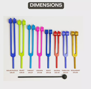 Diapason de guérison pour les chakras - Comprend 7 diapasons pour chakras + 1 diapason pour le poids de l'âme... - Product Image 3