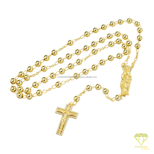 Collier de luxe en argent sterling 925 avec diamant Moissanite, chaîne cubaine et pendentif croix perlé, bijoux hip-hop en gros - Product Image 2