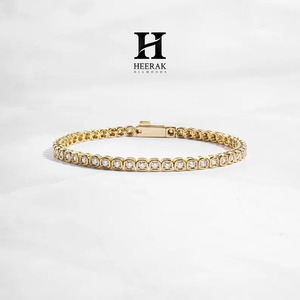 Pulsera de Diamantes Cultivados en Laboratorio de Oro Blanco de 14K de Lujo, Certificada por IGI, Corte Brillante Redondo - Product Image 1