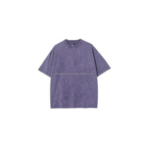 T-shirts personnalisés pour hommes T-shirt à ourlet brut 100% coton Oversize Boxy Cropped Street Wear avec impression DTG - Product Image 4