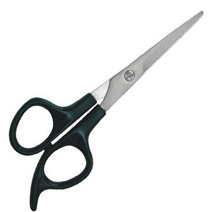 Ciseaux de barbier japonais en acier inoxydable doré à lame affûtée avec manche en plastique noir pour coiffeur professionnel et salon de coiffure - Product Image 3
