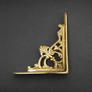 SHUBHAM Vintage Brass Tone Metal <b>Corner</b> Shelf <b>Bracket</b> Wall Mounted Decorative Support Ornamental <b>Corner</b> <b>Bracket</b> <b>for</b> Home Decor - Product Image 3