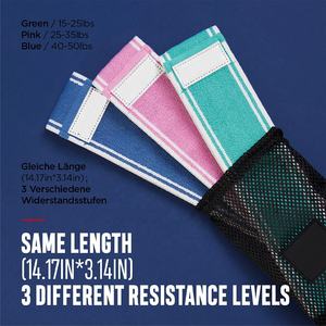 Custom Logo Set of 3 Pieces Non-Slip Latex <b>Exercise</b> Bands for Booty Hips <b>Legs</b> Workout Women's Customized Fabric Resistance Bands - Product Image 2