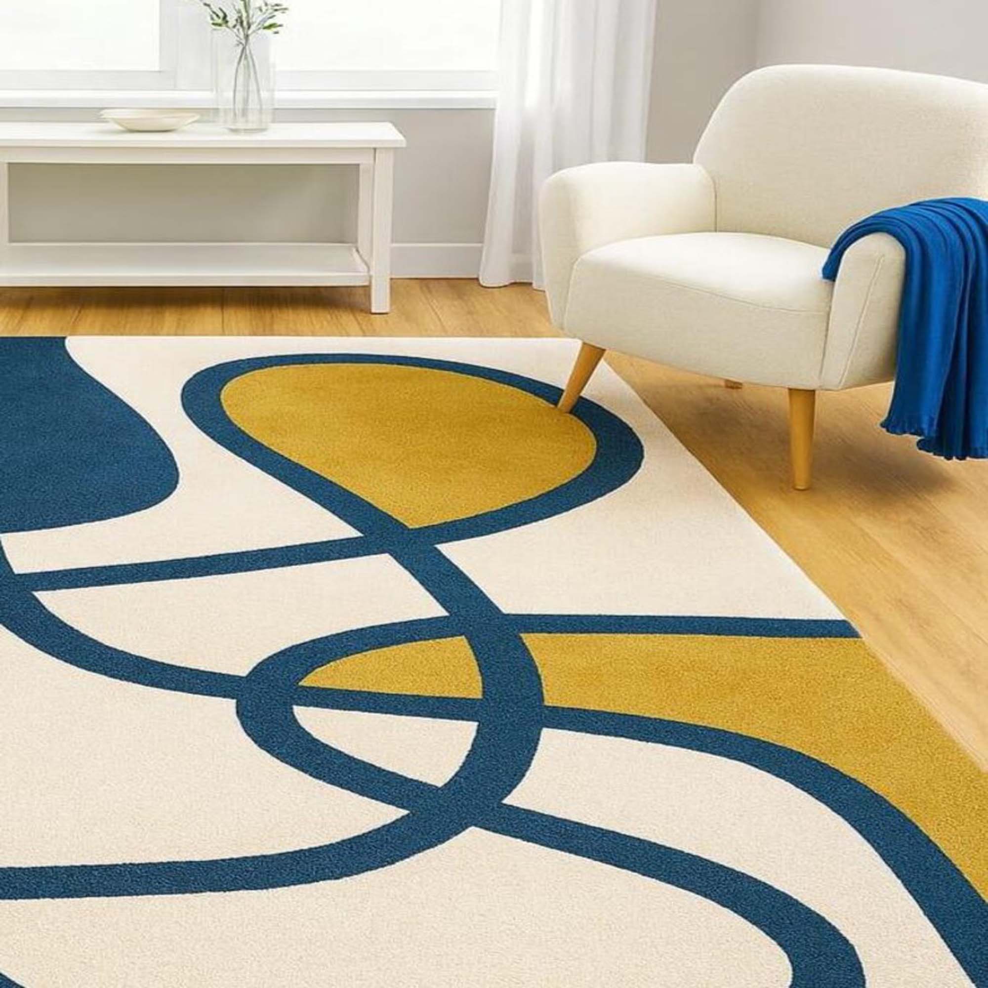 Bleu marine Jaune moutarde