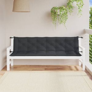 2 uds. Cojines de Banco de jardín de mezcla antracita 78,7 "x 19,7" x 2,8 "almohadas y cojines de tela para exteriores - Product Image 3