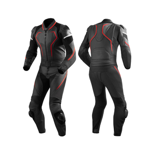 Ensemble de vêtements de protection pour moto, combinaison de moto en deux pièces avec armure, combinaison de moto en cuir, équipement de course homologué CE - Product Image 4