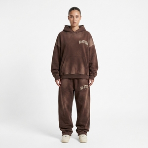 Ensemble de survêtement Ma-Attiera pour femme, sweat à capuche oversize en polaire et pantalon de jogging décontracté, style streetwear ample et long - Product Image 1