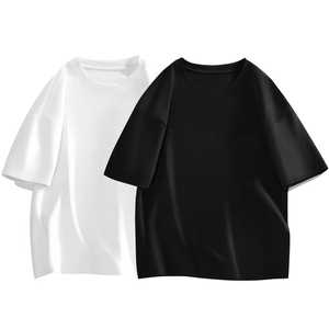 Wholesale Cheap Price Men Oversized T-Shirt Casual High Quality 100% Cotton Knitted Custom <b>Logo</b> Plain Loose Fit Top Trending - Product Image 2