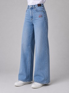 Pantalon en jean ample décontracté pour femme, taille haute, délavé vintage, coupe large, style urbain, tendance - Product Image 3