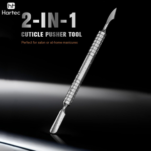 Premium Quality Grade Stainless Steel Manicure Professional Cuticle Nail Pusher Textured Handle Precision Beauty Instruments - Product Image 2