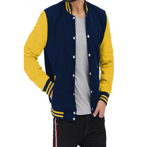 Chaqueta Varsity Estilo Béisbol Azul Marino y Amarillo para Hombre, Personalizada, de Alta Calidad, Venta Caliente de Invierno 2026, con Logotipo Personalizado - Product Image 3