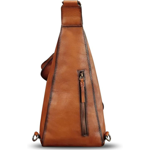 Sac bandoulière vintage en cuir véritable avec sangle d'épaule arquée détachable, pochette de chasse unisexe - Product Image 2