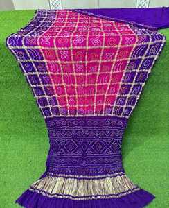 Sari AISHA BANDHEJ de Seda Pura Hecho a Mano con Diseño Bandhani, Tradicional para Bodas y Fiestas, de la India (Rajasthan) - Product Image 2