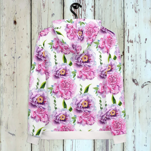 <span class=keywords><strong>Felpa</strong></span> con Cappuccio <span class=keywords><strong>da</strong></span> <span class=keywords><strong>Donna</strong></span> in Tessuto Terry con Stampa Floreale, Traspirante e ad Asciugatura Rapida, in Poliestere/Cotone, Casual Streetwear - Product Image 3