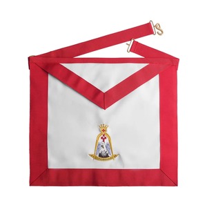 18th Degree Rose Croix Scottish Rite Leather Apron Red Borders Emblem High End Material Handmade Square Shape Best Designs - Product Image 1