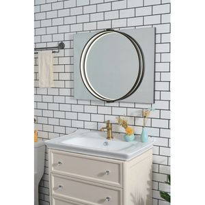 Specchio da Bagno Rettangolare da 20 Pollici a Parete con Vetro Temperato Antiappannamento e Antischeggiatura, Cornice LED e Supporto in Metallo - Product Image 6