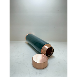 Bouteille d'eau en cuivre pur pour les bienfaits ayurvédiques, revêtement en poudre noire mate, vaisselle de luxe pour le yoga, la salle de sport et le bureau - Product Image 6