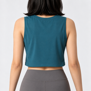 Women Knitted Short Crop <b>Tank</b> <b>Tops</b> Sleeveless <b>Racerback</b> Breathable Eco-Friendly Front Workout Gym Yoga Fitness Training Private - Product Image 2