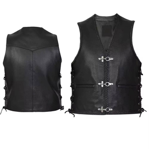 Chalecos de Cuero Genuino sin Mangas para Hombre, Otoño-Invierno, la Mejor Calidad y Material, Chalecos de Cuero para Motocicleta, Chaleco de Cuero Personalizado, MOQ Bajo - Product Image 4