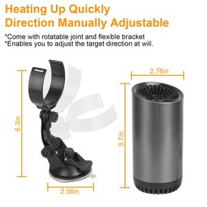 Calentador de Coche Portátil de 12V 150W, Ventilador 2 en 1 con Función de Calefacción y Refrigeración, Cable de 1.5m y Desempañador Giratorio - Product Image 5