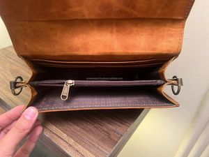 Bolso elegante de color marrón vintage, bandolera de cuero crujiente real, bandolera de hombro de alta calidad, bolsos multiusos para mujer - Product Image 6