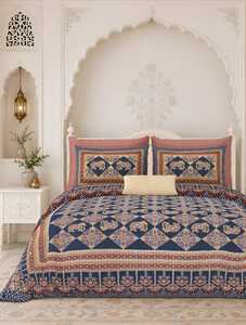 Magnifique couvre-lit en coton à motif Antra, imprimé à la main, fabrication artisanale indienne, ensemble de literie bohème, 300 fils, résistant à la décoloration, toutes saisons - Product Image 2