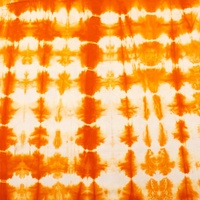 Tissu de luxe fait main en toile orange de coton imprimé Tie & Dye pour la décoration intérieure Tissu de rideau imprimé élégant