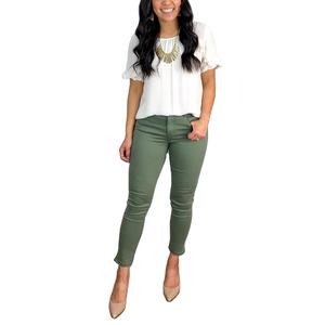 Haute qualité léger coton tissu été femmes Chino pantalon respirant couleur unie coupe ajustée écologique séchage rapide BD - Product Image 6